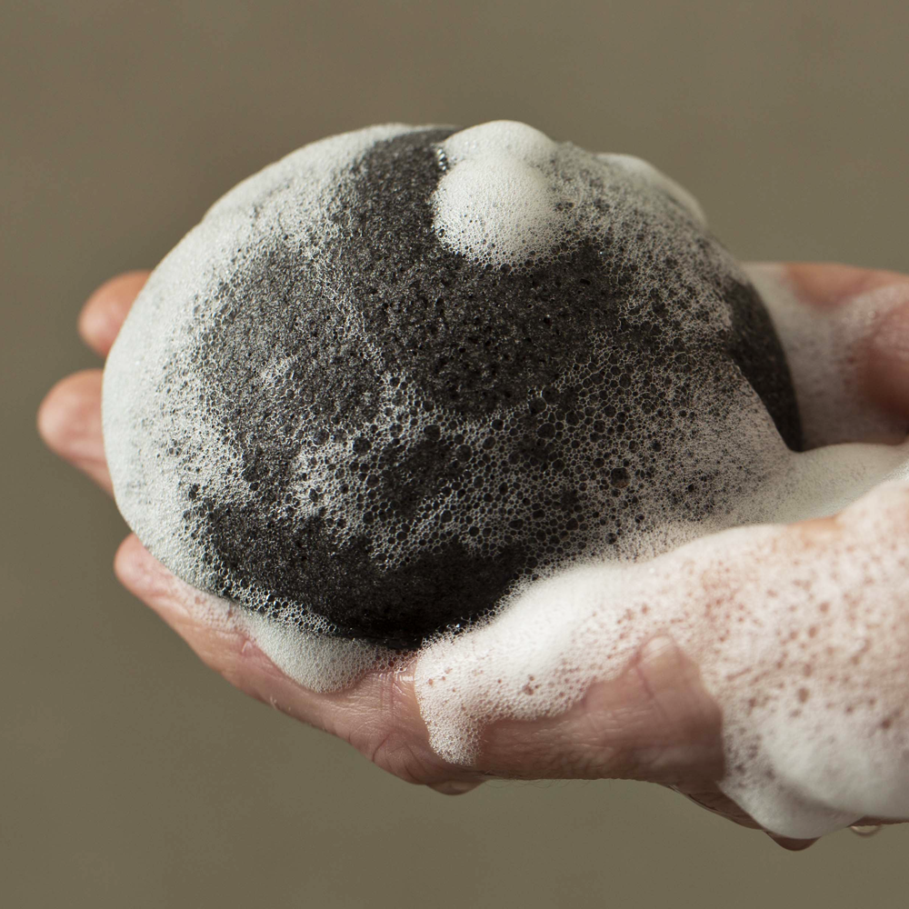 Natural Konjac Sponge Charcoal Infused 2 Pack